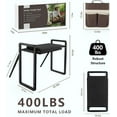 thumbnail image 6 of Garden Kneeler and Seat Heavy Duty,Foldable Gardening Stool with Anti-Tipping，10" Thicken & Widen Soft Kneeling Pad,Great Gardening Gifts for Women and Men, Bench Comes with Tool Pouch,Black, 6 of 6