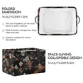 thumbnail image 2 of Yayeee 2 Pack Canvas Storage Basket with Handles for Shelves Fabric Bins Closet Organizer, Black Flowers, 2 of 8