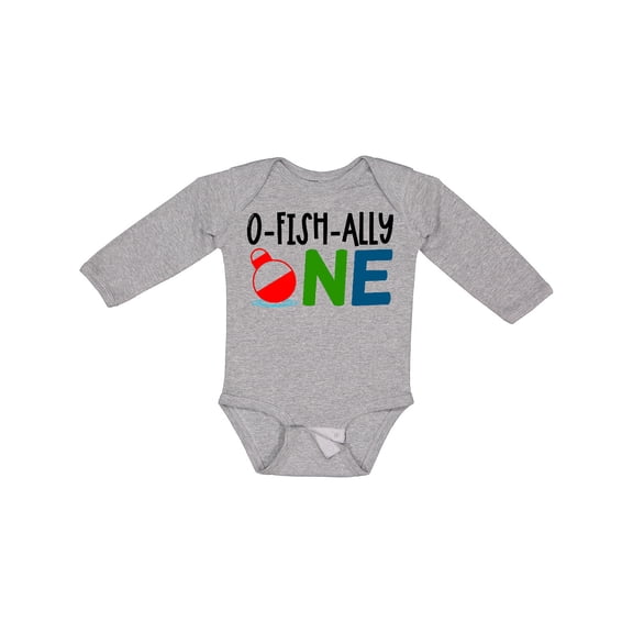 Inktastic O-fish-ally One Boys or Girls Long Sleeve Baby Bodysuit