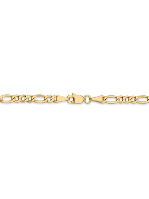 Necklace 16 to 24 Inch Genuine 3.5 mm Figaro Chain in 14k Yellow Gold