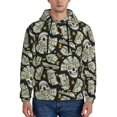 thumbnail image 2 of Zufioo Skull with Dollar Design Fleece Comfortable Hoodie for Mens,Sweatshirt for Men,Pullover Hooded Sweatshirt for Men -Small, 2 of 5