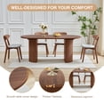 thumbnail image 5 of Weselon 70.8" Oval Wood Dining Table for 4-6, Modern Farmhouse Kitchen Table for Dining Room with Semi-Circular Legs, Walnut, 5 of 9
