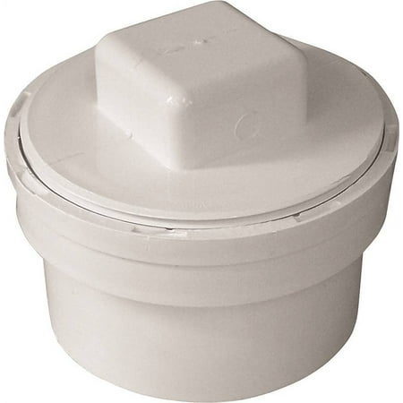 CANPLAS 414274BC Cleanout Body with Threaded Plug, 4 in, Spigot x FNPT, PVC, White