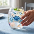 thumbnail image 4 of STIJGGN Stemless Wine Glass, Ocean Blue Crab Seashell Starfish Printed Drinking Glass, Summer Coastal Nautical Home Decor Glassware, Holiday Beverage Cup Gift for Beach Lovers, 4 of 4
