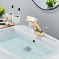thumbnail image 3 of Zamery Brass Brushed Gold Waterfall 5.9 in Bathroom Faucet, 3 of 8