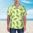 thumbnail image 2 of Sikiie Green Peas Print Men's Hawaiian Shirt, Summer Beach Button Pocket Short Sleeve T-Shirt,Small, 2 of 7