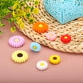thumbnail image 5 of Uxcell 30mm Silicone Flower Beads, 10 Pcs Cute Colorful Soft Sunflower Focal Loose Space Bead, Orange Yellow, 5 of 6