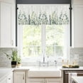 thumbnail image 5 of Sage Green Eucalyptus Leaf Curtain Valances for Windows Spring Summer Farmhouse Leaves Kitchen Curtains 54x18 Inch Woodland Short Rod Pocket Valance 1 Panel for Living Room Bathroom Bedroom Decor, 5 of 6