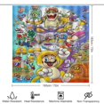 thumbnail image 2 of Juego de 4 cortinas de ducha de Mario con alfombrillas antideslizantes, tapa de inodoro y alfombrilla de baño, cortina de ducha impermeable con decoración de dibujos animados para baño con 12, 2 of 8