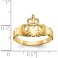 thumbnail image 4 of 14K Yellow Gold Polished Claddagh Ring (Size 7) Made In Peru k4777, 4 of 6