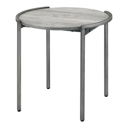 Rowland Metal End Table, Light Gray