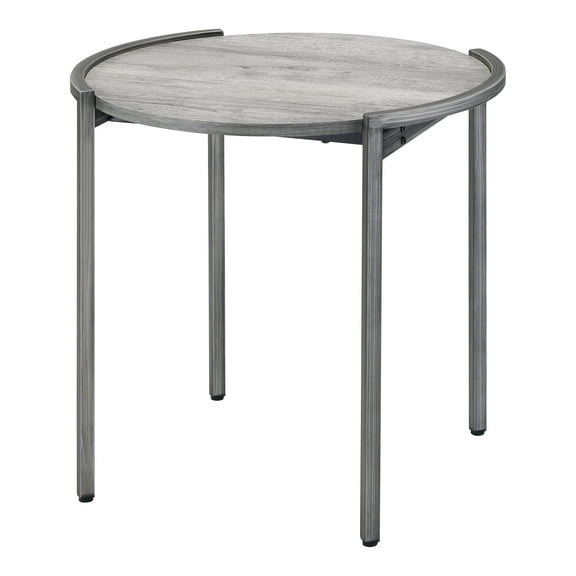 Rowland Metal End Table, Light Gray
