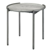 Rowland Metal End Table, Light Gray