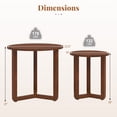 thumbnail image 3 of Costway Round Nesting Coffee Table Set of 2 with Thickened Top & Solid Rubber Wood Legs Walnut, 3 of 10