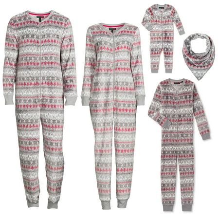 Derek Heart Fair Isle Holiday Matching Family Christmas Pajamas Women's Sleepwear Union Suit, Sizes S-3XL