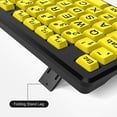 thumbnail image 1 of People Wired Keyboard - Yellow Large Character Keyboard for Elderly,High Compatibility USB Plug-and-Play Large Key Design, High Contrast, Quiet Typing, Splash-proof and Fast, 1 of 7