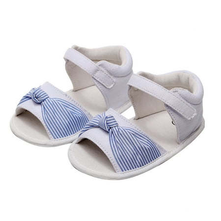 

Boys Girls Sandals Open Toe Striped Bowknot Shoes First Walkers Shoes Summer Toddler Flat Sandals