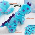thumbnail image 4 of ZZ Dinosaur Dog Costume, Winter Dog Pajamas for Small Dogs, Warm Puppy Hoodies, Blue Cold Weather Coat for Cat., 4 of 6
