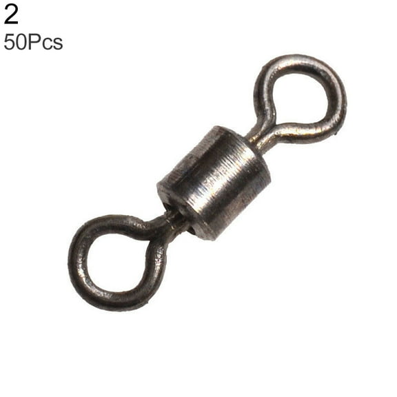 UDIYO 50Pcs #2-#10 Ball Bearing Swivel Solid Rings Fishing Connector Fishing Hooks