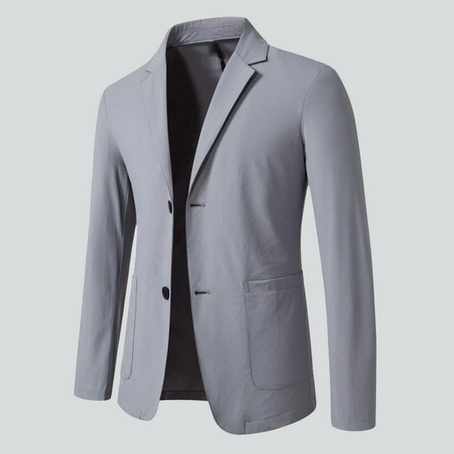 Ceisia Men's Slim Notched-Lapel Double-Breasted Lightweight Casual Polyester Blazer Gift