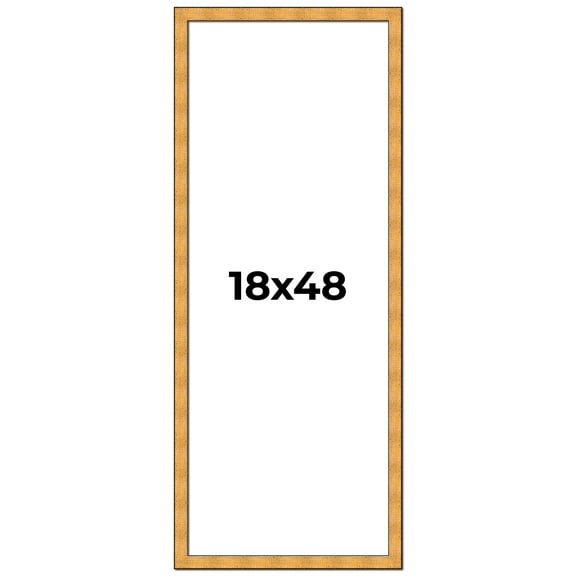 18x48 Frame Gold Rustic Solid Wood Picture Frame | 1.25 Inch Wide Moulding | Rustique Gold