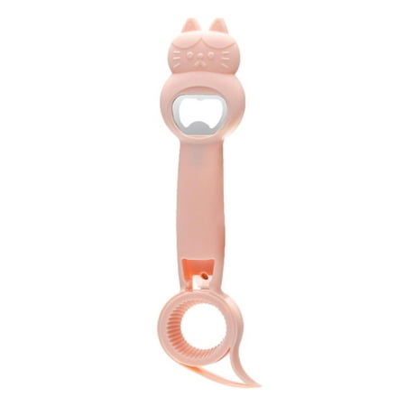 

Bottle Opener|4 in 1 Multifunctional Bottle Jar Can Opener|Cute Cat Shape Kitchen Corkscrew Tool for Jelly Jars Wine Beer and Others