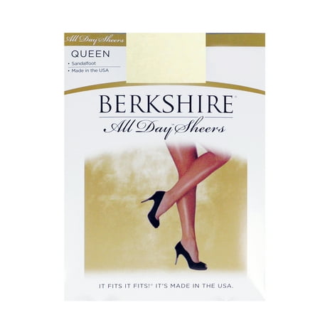 

Berkshire Women s Plus-Size Queen All Day Sheer Non-Control Top Pantyhose - Sandalfoot 4416 Ivory Queen Petite