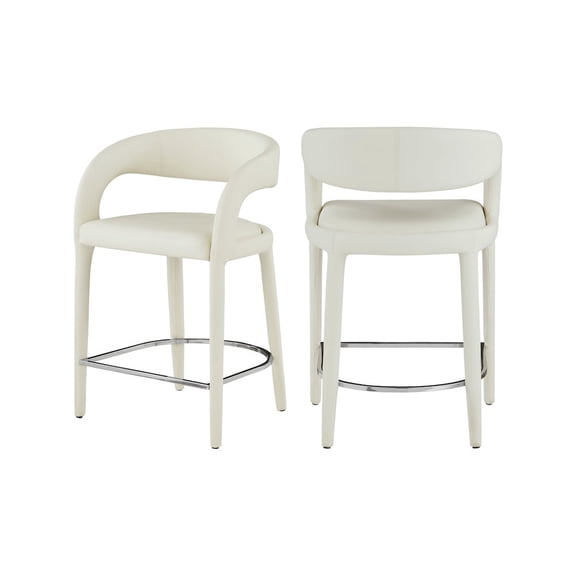Meridian Furniture Sylvester Cream Vegan Leather Stool
