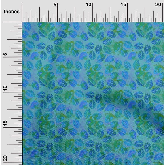 oneOone Cotton Silk Teal Blue Fabric Batik Quilting Supplies Print Sewing Fabric By The Yard 42 Inch Wide