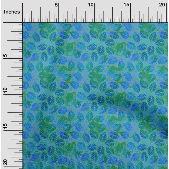 oneOone Polyester Lycra Teal Blue Fabric Batik Craft Projects Decor Fabric Printed By The Yard 56 Inch Wide - 64