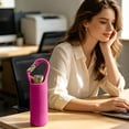 thumbnail image 5 of Ouuluon Water Bottle Holder, Foldable Water-Resistant Water Bottle Carrier, 7×2in Pink Insulated Bottle Pouch for Outdoor Travel Sports, 5 of 6