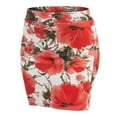 thumbnail image 1 of Doublju Women's Basic Stetch Knit Bodycon Mini Skirt FLORALCORAL S, 1 of 3