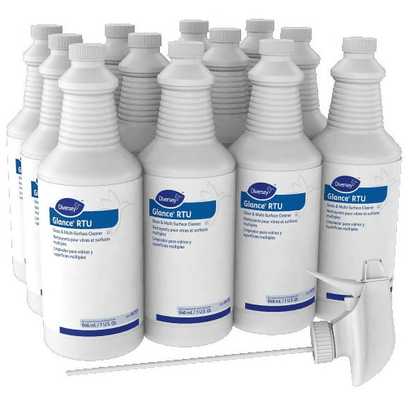 Diversey Glance Glass and Multi-Surface Cleaner, Original, 32 oz Spray Bottle, 12/Carton, Each