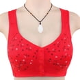 thumbnail image 1 of Pavied Wireless Bras Front Closure Bras Seamless Bras High Support Bras For Women Adjustable Strap Full Coverage Up Bras Comfortable No Underwire Wireless Bras Plus Size Bra Cotton Bras Red 52, 1 of 9