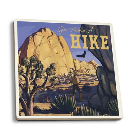 

Borrego Springs California National Park WPA Sentiment (Absorbent Ceramic Coasters Set of 4 Matching Images Cork Back Kitchen Table Decor)