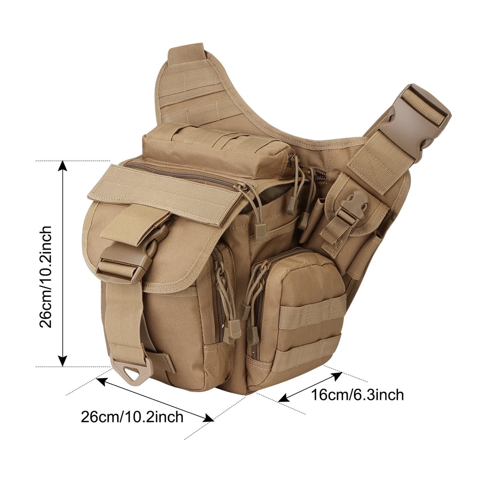 G4Free Messenger Sling Bag for Men Women, Fishing Tackle Crossbody Utility Shoulder Pack Outdoor Travel Side Bag