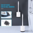 thumbnail image 4 of Toilet Brush with Holder for Bathroom, Toilet Bowl Brush and Holder Set, Bathroom Cleaning Silicone toliet Toilet Scrubber Brushes(White), 4 of 7