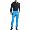 thumbnail image 2 of INSPIRE CHIC Plaid Printed Trousers for Men's Color Block Regular Fit Checked Dress Pants, 2 of 6