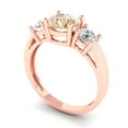 thumbnail image 2 of 1.5 ct Round Cut Natural Morganite 3 Stone 14K Rose Gold Womens Engagement Ring, 2 of 4