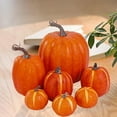 thumbnail image 2 of 7x Assorted Artificial Pumpkins Fall Foam Crafts Halloween Home Decors Party yellow, 2 of 8