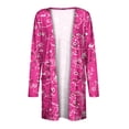 thumbnail image 5 of Pompotops Chemisier Décontracté à Manches Longues Imprimé pour Femmes avec Poche Cardigan Liquidation, 5 of 5