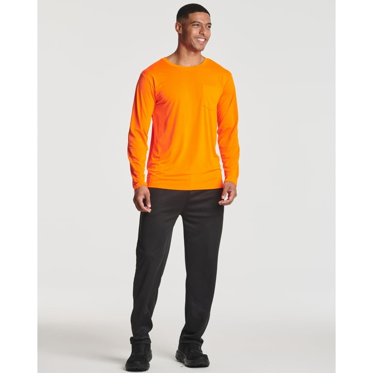  4 Pack:Men's Long Sleeve Pocket T-Shirt Workout Quick