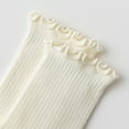 thumbnail image 6 of Girls Cotton Crew Sock 5 Pack Cute Solid Breathable Ruffle Slouch Ankle Boot Sock for 1-12 Years Toddlers Kids, 6 of 8