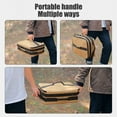 thumbnail image 4 of FeiFu Greaseproof Flat Pan Storage Tote,Portable BBQ Tool Organizer Bag with Non-Odor Lining for Camping Trips,Camping Cooking Utensils Organizer Bag Khaki, 4 of 5