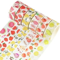 YUBX Fruits Washi Tape Set 6 Rolls Floral Arts Masking Decorative Tapes