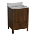 thumbnail image 5 of California 24" Bathroom Vanity with Walnut Cabinet and Carrara Marble Top, 5 of 6