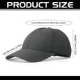 thumbnail image 7 of Bocaoying 3 Pack Sun Protection Baseball Caps for Men Women, Quick-Dry Breathable Hat with Ventilation Holes, Adjustable Curved Brim Dad Cap for Outdoor Hiking Daily Casual, Black/Dark Grey/Blue, 7 of 7