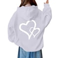 thumbnail image 6 of GiLiling Girls Preppy Heart Sweatshirt, Oversized Pullover Sweatshirt, Kids Fall Winter Long Sleeve Cute Print, Trendy Hoodie (Light Ashy, 5-6 Years), 6 of 7