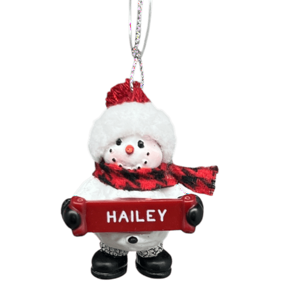 Cozy Snowman Ornament - Hailey