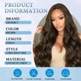 thumbnail image 3 of Creamily 22 Inch Long Brown Wavy Synthetic Wig for Women – Natural Hairline, Breathable Cap, Daily Wear, 3 of 11